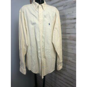 Ralph Lauren Polo Men's Pale Yellow 100% Cotton Button Up Large
